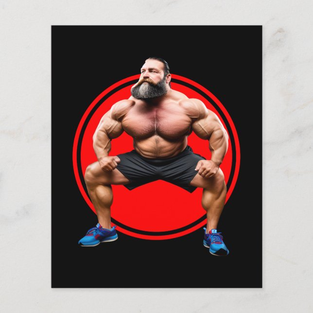 Prospectus 11,4 Cm X 14,2 Cm Barbu Musclé (Devant)