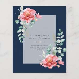 Prospectus 11,4 Cm X 14,2 Cm BAS BUDGET Roses blanches SAUVER LES DATES Moderne