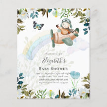 Beau amusant Pilote Bébé Garçons Douche Invitation