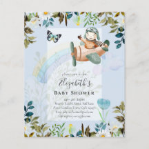 Beau amusant Pilote Bébé Garçons Douche Invitation
