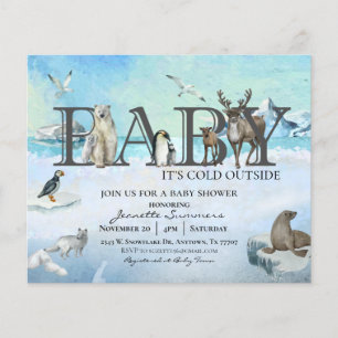 Prospectus 11,4 Cm X 14,2 Cm Bébé Animal Arctique Il fait froid dehors Douche h