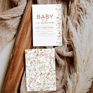 Prospectus 11,4 Cm X 14,2 Cm Bébé fleur sauvage en Fleur Baby shower Jardin Boh