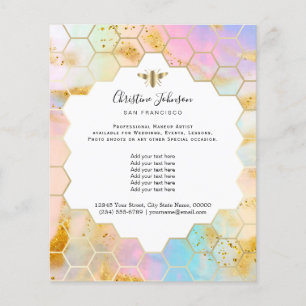 Prospectus 11,4 Cm X 14,2 Cm bee logo pastel colors honeycomb
