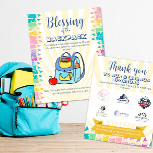 Prospectus 11,4 Cm X 14,2 Cm Bénédiction des sponsors de fournitures scolaires