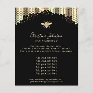 Prospectus 11,4 Cm X 14,2 Cm bijou bee pastel honeypeb sur noir