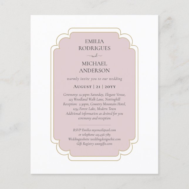 Prospectus 11,4 Cm X 14,2 Cm Bilingual Spanish Boda Budget Wedding  (Devant)