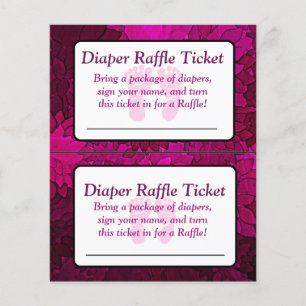 Prospectus 11,4 Cm X 14,2 Cm Billet Baby shower Raffle Magenta Bows