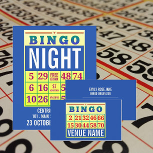 Prospectus 11,4 Cm X 14,2 Cm Bingo Card, Bingo Night Publicité