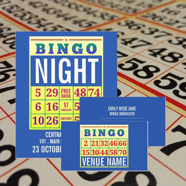 Prospectus 11,4 Cm X 14,2 Cm Bingo Card, Bingo Night Publicité (Créateur téléchargé)