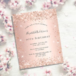 Prospectus 11,4 Cm X 14,2 Cm Birthday glitter rose gold metal invitation budget<br><div class="desc">Please note that this invitation is on flyer paper and very thin. Envelopes are not included. For thicker invitations (same design) please visit our store. For an elegant 50th (or any age) birthday party. A rose gold faux metallic looking background. Decorated with rose gold faux glitter. Personalize and add a...</div>