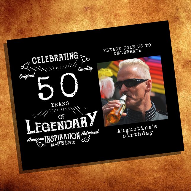 Prospectus 11,4 Cm X 14,2 Cm Black Budget 50e anniversaire Invitation (Créateur téléchargé)