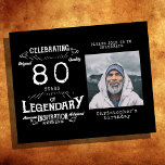 Prospectus 11,4 Cm X 14,2 Cm Black Budget 80th Birthday Invitation<br><div class="desc">Célébrez l'âge d'or de la vie de votre être cher avec ce prospectus d'invitation de 80e anniversaire abordable! Doté d'un design de style vintage, cet invitation sera la meilleure façon de commémorer l'âge de 80 ans. Customisez avec une photo spéciale de votre proche et de votre message spécial, et faites...</div>