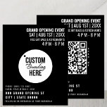 Prospectus 11,4 Cm X 14,2 Cm Black Grand Ouverture Flyer Business Logo & QR Cod<br><div class="desc">Ce simple modèle vous permet de customiser facilement ce grand prospectus noir ! Personnalisez simplement avec votre propre texte personnalisé, les coordonnées et les informations sur les médias sociaux. Ensuite, remplacez le logo par défaut par votre propre marque d'entreprise. N'oubliez pas le code QR ! Ajoutez l'URL du site de...</div>