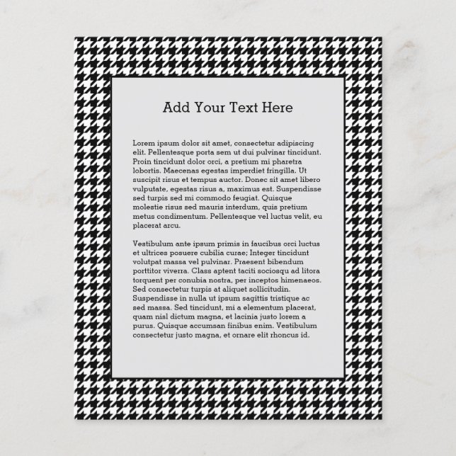 Prospectus 11,4 Cm X 14,2 Cm Black White Houndstooth Tissue (Devant)