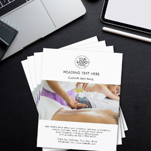 Prospectus 11,4 Cm X 14,2 Cm Blanc Moderne Ajouter Logo Typographie Photo QR Co