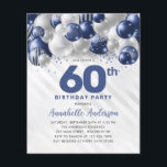 Prospectus 11,4 Cm X 14,2 Cm Bleu Bleu Parties scintillant en argent pas cher 6<br><div class="desc">Glam Moderne Marine Bleu Balloon Argent Parties scintillant Étincelle N'importe quel âge Anniversaire Invitation</div>