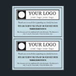 Prospectus 11,4 Cm X 14,2 Cm Bleu clair Budget 2 en 1 Code remise Merci<br><div class="desc">Un bleu clair merci pour votre carte de commande vous pouvez couper en deux pour deux cartes d'insertion identiques personnalisées avec votre logo,  code de réduction,  médias sociaux,  et site web. Ajoutez également un avertissement de remise et un message de remerciement.</div>