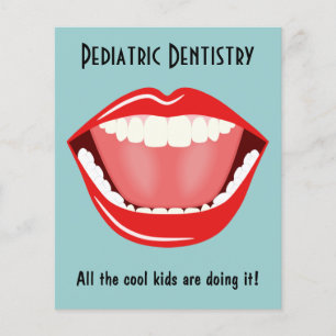 Prospectus 11,4 Cm X 14,2 Cm Bleu dentaire de grand de bouche petit art