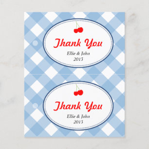 Prospectus 11,4 Cm X 14,2 Cm Bleu en vichy do-it-yourself sac cadeau mariage