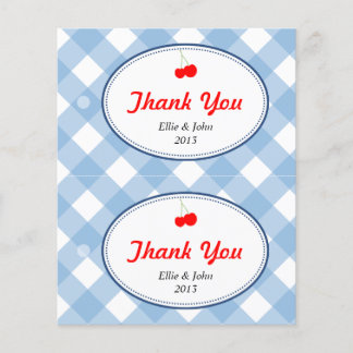 Prospectus 11,4 Cm X 14,2 Cm Bleu en vichy do-it-yourself sac cadeau mariage