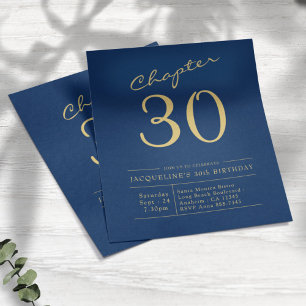 Prospectus 11,4 Cm X 14,2 Cm Blue Gold Budget 30e anniversaire Invitation