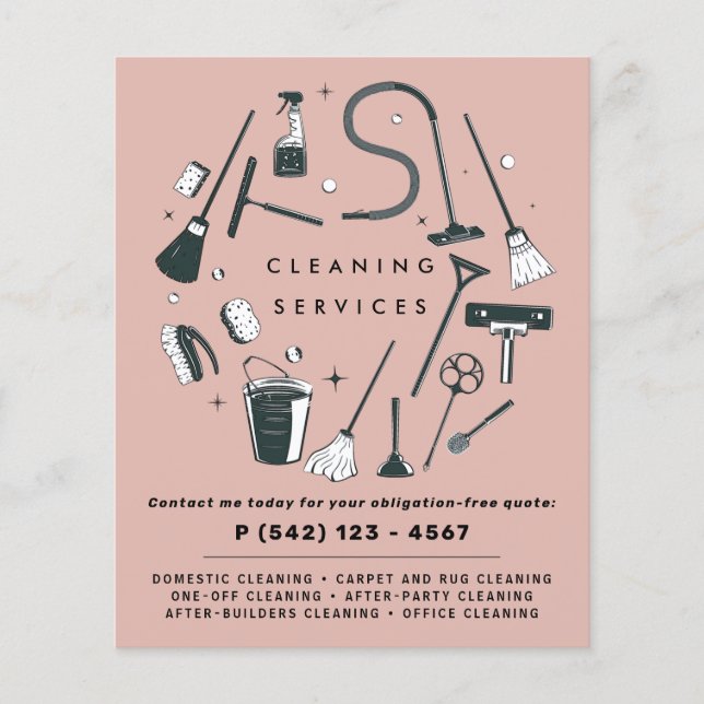 Prospectus 11,4 Cm X 14,2 Cm Blush Cleaning Services  (Devant)