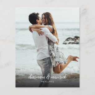 Prospectus 11,4 Cm X 14,2 Cm Blush Pink Photo QR Code Budget Faire-part de mari