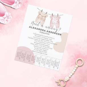 Prospectus 11,4 Cm X 14,2 Cm Boho Babysitter Watercolor Service Tear Off