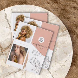 Prospectus 11,4 Cm X 14,2 Cm Boho Élégant Logo Photo Personnalisé Promotionnel