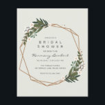 Prospectus 11,4 Cm X 14,2 Cm Boho Géométrique Or Vert Fête des mariées budgétai<br><div class="desc">Brochure d'invitation à la douche nuptiale à budget boho moderne avec vos détails de l'événement à l'intérieur d'un cadre géométrique doré entouré de verdure et de fleurs blanches. Un design botanique parfait pour une fête bohème en été. Ces invitations à la douche nuptiale bon marché sont imprimées sur des feuilles...</div>