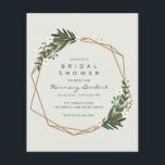 Prospectus 11,4 Cm X 14,2 Cm Boho Géométrique Or Vert Fête des mariées budgétai<br><div class="desc">Brochure d'invitation à la douche nuptiale à budget boho moderne avec vos détails de l'événement à l'intérieur d'un cadre géométrique doré entouré de verdure et de fleurs blanches. Un design botanique parfait pour une fête bohème en été. Ces invitations à la douche nuptiale bon marché sont imprimées sur des feuilles...</div>