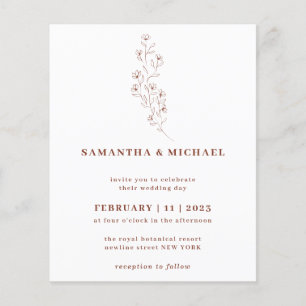 Prospectus 11,4 Cm X 14,2 Cm Boho Terracotta Indie Rustique Botanique petit bud