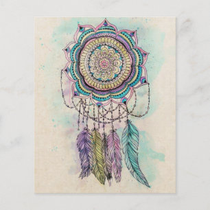 Prospectus 11,4 Cm X 14,2 Cm Boho Watercolor Mandala Dreamcatcher