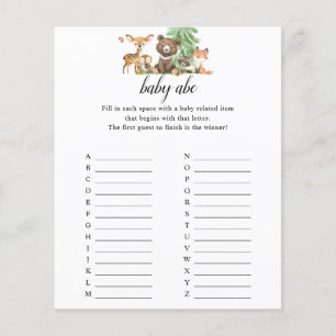 Prospectus 11,4 Cm X 14,2 Cm Bois Animaux bébé douche ABC