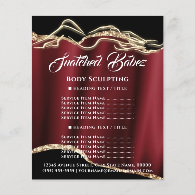 Prospectus 11,4 Cm X 14,2 Cm Boîtier Sculpting Logo Rouge Gold Prix (Devant)