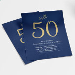Prospectus 11,4 Cm X 14,2 Cm Bonjour 50 Blue Gold Budget 50e anniversaire Invit<br><div class="desc">Célébrez le jalon spécial de votre 50e anniversaire en style avec ces invitations uniques bleu et or. Faites savoir au monde que votre 50e anniversaire est un événement glamour avec ces invitations magnifiques et sophistiquées. Faites savoir à vos invités qu'il est temps de vous célébrer avec le design "Hello 50"...</div>