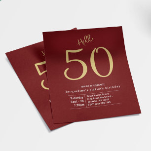 Prospectus 11,4 Cm X 14,2 Cm Bonjour 50 Red Gold Budget 50e anniversaire Invita