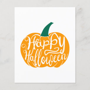 Prospectus 11,4 Cm X 14,2 Cm Bonne lettre Halloween sur citrouille sculpté