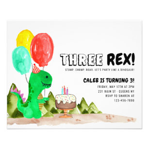 Prospectus 11,4 Cm X 14,2 Cm Bonnet à 3 Rex à gâteau Dinosaure 3e anniversaire