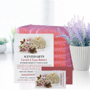 Prospectus 11,4 Cm X 14,2 Cm Bougie florale, bougie et fabricant de savon Publi