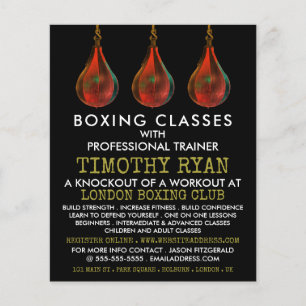 Prospectus 11,4 Cm X 14,2 Cm Boules de vitesse, Classe de boxe Advert Flyer