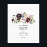 Prospectus 11,4 Cm X 14,2 Cm Bourgogne, Marine et Blush FlorMariage<br><div class="desc">Faire-part de mariage aux fleurs de pivoine et feuilles d'eucalyptus bébé aux accents de bordeaux, vin, bleu poussiéreux et rose roux. Idéal pour un thème ou un mariage de jardin. Veuillez noter que cette invitation budgétaire est sur papier de prospectus et elle est très mince. Les enveloppes ne sont pas...</div>