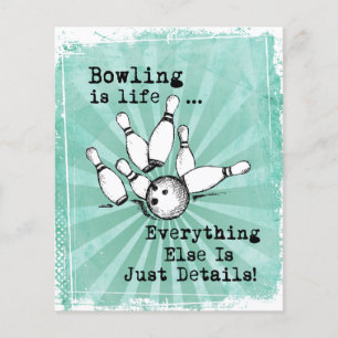 Prospectus 11,4 Cm X 14,2 Cm Bowling Lover cadeau, Drôle Joueur de Bowling cade