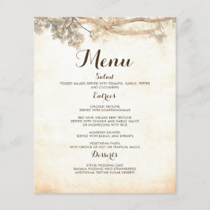 Prospectus 11,4 Cm X 14,2 Cm Branches vintage Arbre Rustique Menu Mariage
