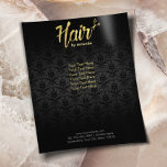 Prospectus 11,4 Cm X 14,2 Cm Brochures de salon de coiffure Damask de Script or<br><div class="desc">Brochures de salon de coiffure Damask Script Or Moderne.</div>