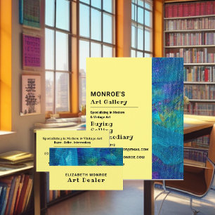 Prospectus 11,4 Cm X 14,2 Cm Brosse Bleue, Revendeur d'art, Galerie