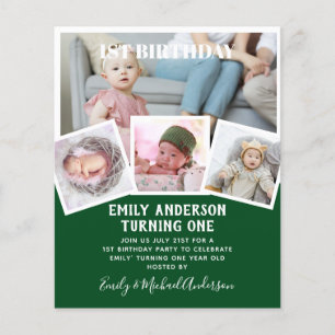 Prospectus 11,4 Cm X 14,2 Cm BUDGET 1er anniversaire PHOTO Invitation ou MERCI