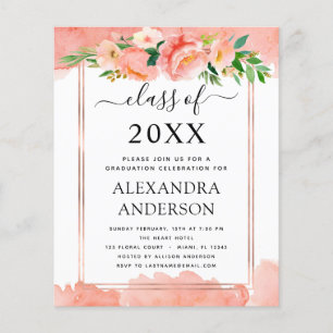 Prospectus 11,4 Cm X 14,2 Cm Budget 2022 Invitation à la graduation de la pêche