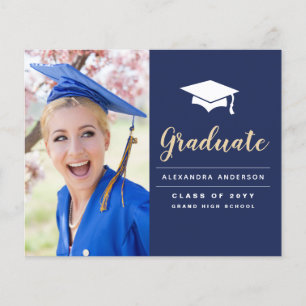 Prospectus 11,4 Cm X 14,2 Cm Budget 2023 Marine Bleu Gold Photo Graduation