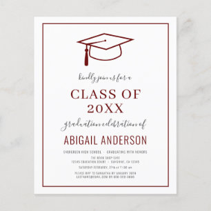 Prospectus 11,4 Cm X 14,2 Cm Budget 2023 Simple Grad Photo Red Invitation Flyer